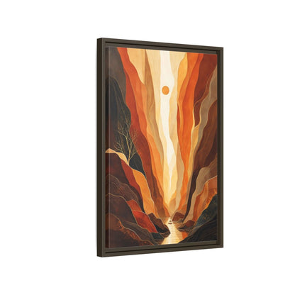 Side Mockup 2. Nature Canyon Valley Orange Canyon Landscape shown as stretched canvas wall art
