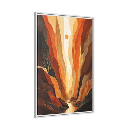 Side Mockup 9. Nature Canyon Valley Orange Canyon Landscape shown as stretched canvas wall art