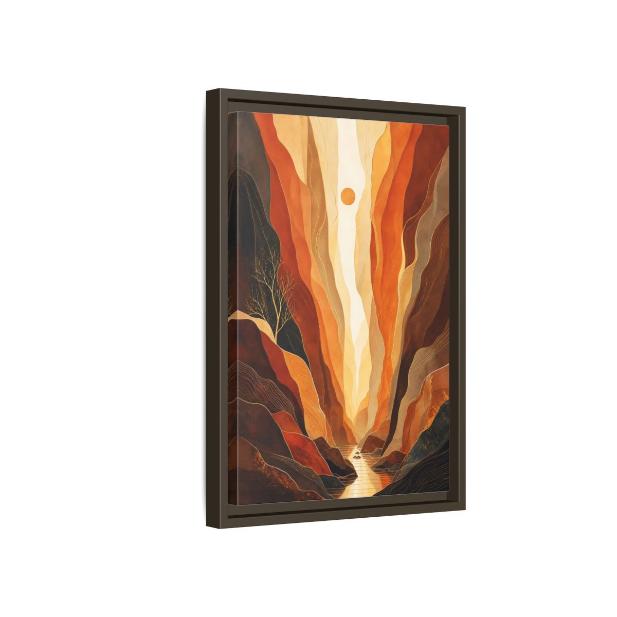 Side Mockup 5. Nature Canyon Valley Orange Canyon Landscape shown as stretched canvas wall art
