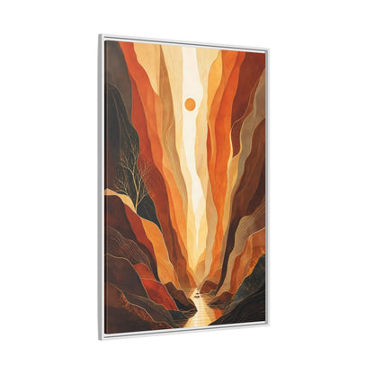 Side Mockup 7. Nature Canyon Valley Orange Canyon Landscape shown as stretched canvas wall art