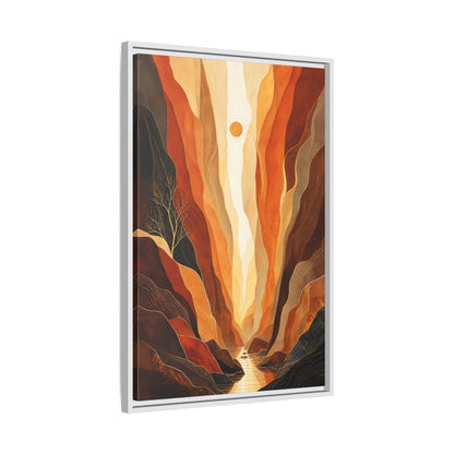 Side Mockup 10. Nature Canyon Valley Orange Canyon Landscape shown as stretched canvas wall art