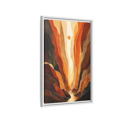 Side Mockup 1. Nature Canyon Valley Orange Canyon Landscape shown as stretched canvas wall art