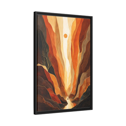 Side Mockup 14. Nature Canyon Valley Orange Canyon Landscape shown as stretched canvas wall art