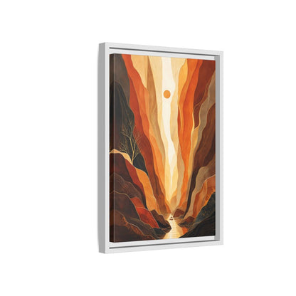 Side Mockup 4. Nature Canyon Valley Orange Canyon Landscape shown as stretched canvas wall art