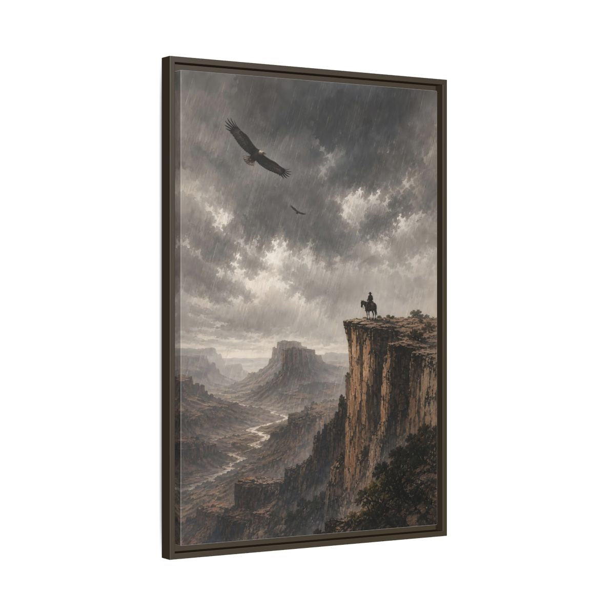 Main Mockup. Nature Canyon Vista Canyon Storm shown as stretched canvas wall art