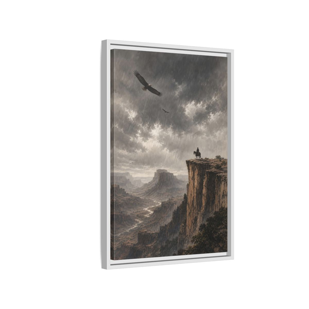 Side Mockup 1. Nature Canyon Vista Canyon Storm shown as stretched canvas wall art