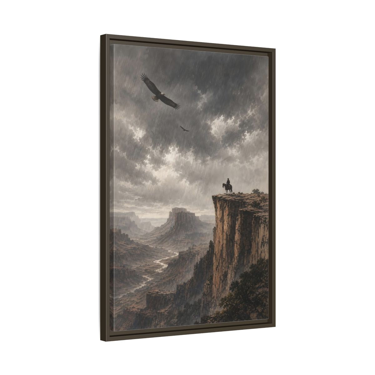 Side Mockup 11. Nature Canyon Vista Canyon Storm shown as stretched canvas wall art