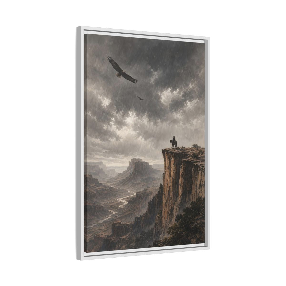 Side Mockup 10. Nature Canyon Vista Canyon Storm shown as stretched canvas wall art