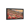 Side Mockup 8. Nature Carnation Field Pink Red Flowers shown as stretched canvas wall art