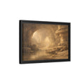 Side Mockup 6. Nature Cave Entrance Brown And Gold shown as stretched canvas wall art