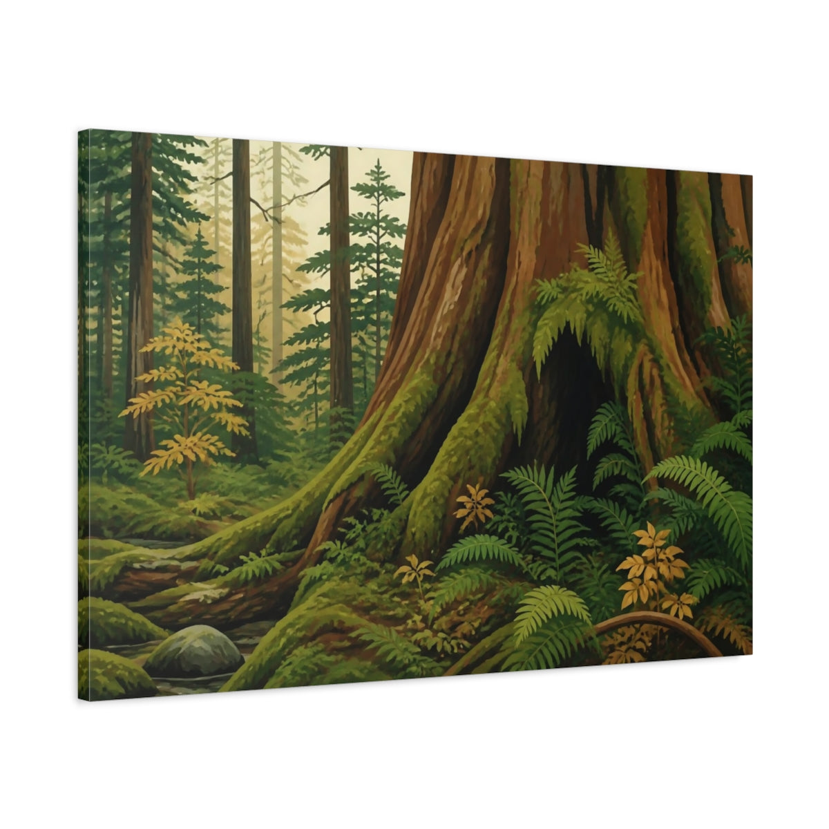 Main Mockup. Nature Cedar Tree Hollow shown as canvas print