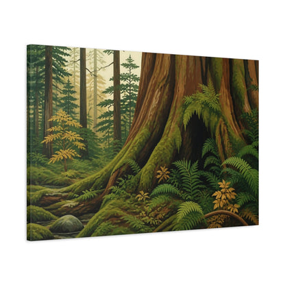 Main Mockup. Nature Cedar Tree Hollow shown as canvas print
