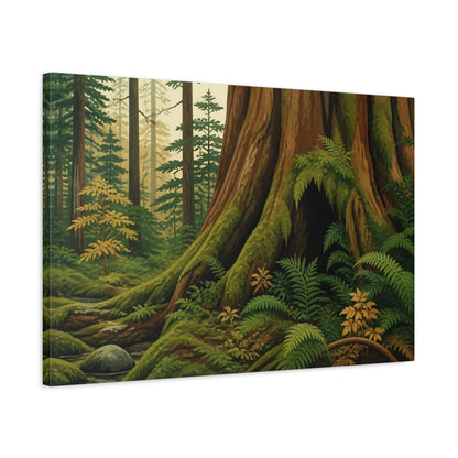 Side Mockup 2. Nature Cedar Tree Hollow shown as canvas print