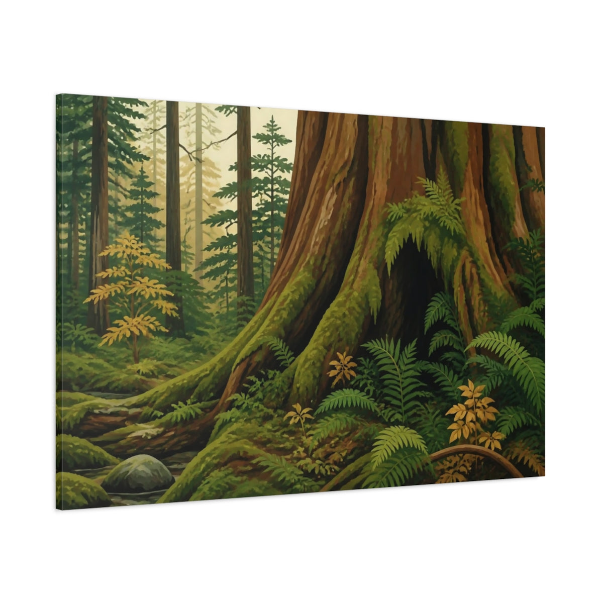 Side Mockup 1. Nature Cedar Tree Hollow shown as canvas print