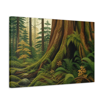 Side Mockup 3. Nature Cedar Tree Hollow shown as canvas print