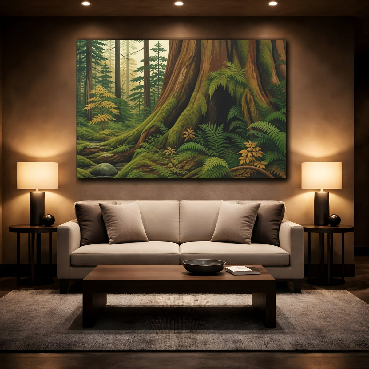 Mockup 2. Nature Cedar Tree Hollow shown as canvas print