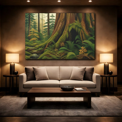 Mockup 2. Nature Cedar Tree Hollow shown as canvas print