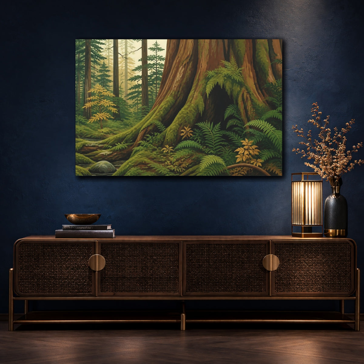 Mockup 4. Nature Cedar Tree Hollow shown as canvas print