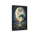 Side Mockup 6. Nature Celestial Wave Blue And Gold shown as stretched canvas wall art