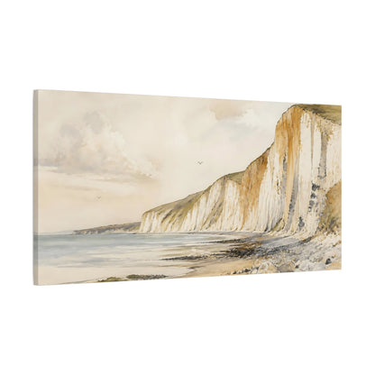 Main Mockup. Nature Chalk Cliffs Seascape shown as canvas print
