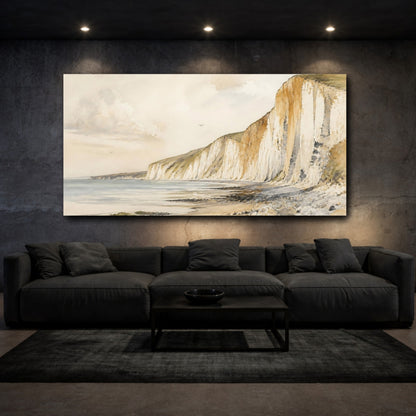 Mockup 3. Nature Chalk Cliffs Seascape shown as canvas print