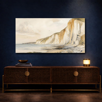 Mockup 4. Nature Chalk Cliffs Seascape shown as canvas print