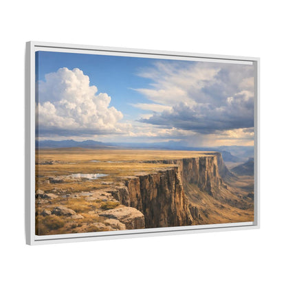Side Mockup 10. Nature Cliffs Landscape Vast Canyon Landscape shown as stretched canvas wall art