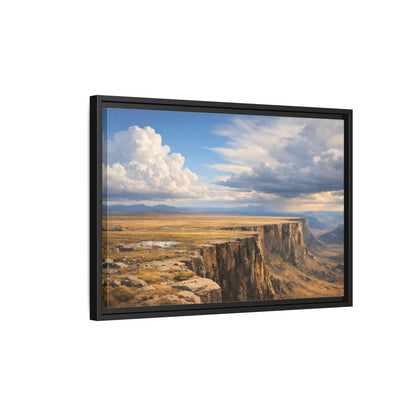 Side Mockup 3. Nature Cliffs Landscape Vast Canyon Landscape shown as stretched canvas wall art