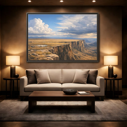 Mockup 2. Nature Cliffs Landscape Vast Canyon Landscape shown as stretched canvas wall art