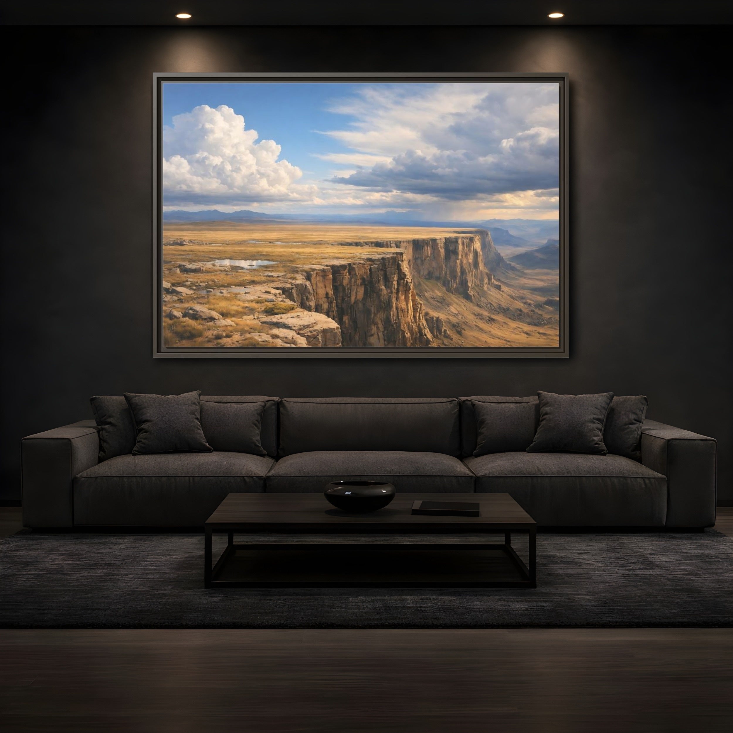 Mockup 3. Nature Cliffs Landscape Vast Canyon Landscape shown as stretched canvas wall art