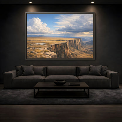 Mockup 3. Nature Cliffs Landscape Vast Canyon Landscape shown as stretched canvas wall art
