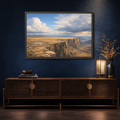 Mockup 4. Nature Cliffs Landscape Vast Canyon Landscape shown as stretched canvas wall art