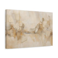 Side Mockup 4. Nature Cliffside Village Beige And Gold shown as stretched canvas wall art