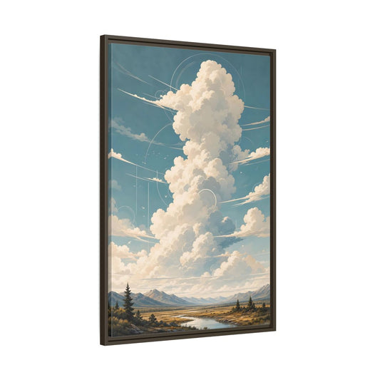 Main Mockup. Nature Clouds Blue Sky Clouds shown as stretched canvas wall art