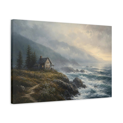 Side Mockup 3. Nature Coastal House Coastal Landscape shown as stretched canvas wall art