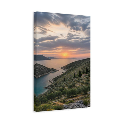 Side Mockup 4. Nature Coastal Landscape Mediterranean Coastal shown as stretched canvas wall art