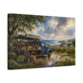 Side Mockup 4. Nature Coastal Market Coastal Market Rainbow shown as stretched canvas wall art