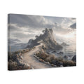 Side Mockup 4. Nature Coastal Path Grey And Tan shown as stretched canvas wall art