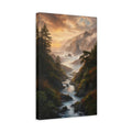 Side Mockup 4. Nature Coastal River Golden Coastal River shown as stretched canvas wall art