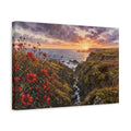 Side Mockup 4. Nature Coastal Sunset Dramatic Coastal Sunset shown as stretched canvas wall art