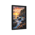 Side Mockup 6. Nature Coastal Sunset Orange Blue Sunset shown as stretched canvas wall art