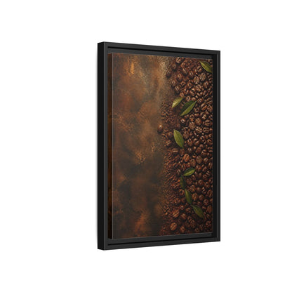 Side Mockup 6. Nature Coffee Beans Brown Coffee Beans shown as stretched canvas wall art