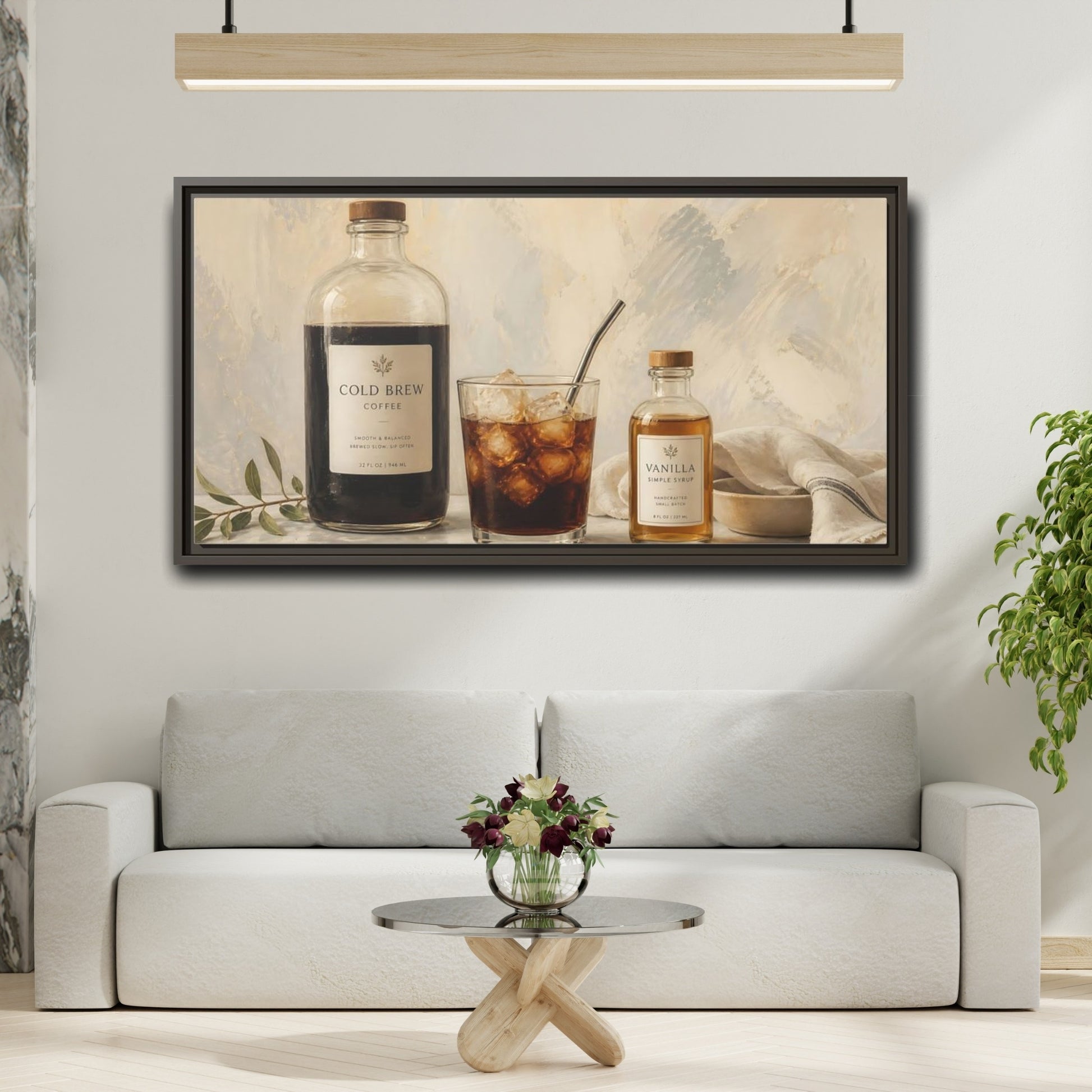 Mockup 2. Nature Coffee Coffee Still Life shown as framed canvas print