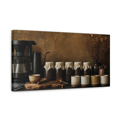 Side Mockup 3. Nature Coffee Station Brown Coffee shown as canvas print