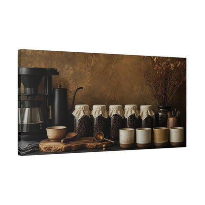 Side Mockup 1. Nature Coffee Station Brown Coffee shown as canvas print