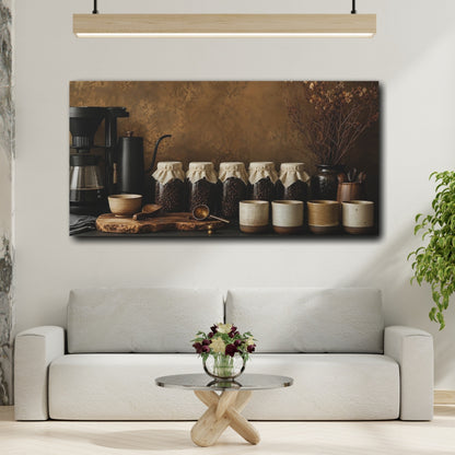 Mockup 2. Nature Coffee Station Brown Coffee shown as canvas print