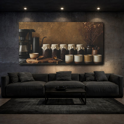 Mockup 3. Nature Coffee Station Brown Coffee shown as canvas print