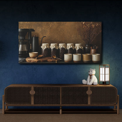 Mockup 4. Nature Coffee Station Brown Coffee shown as canvas print