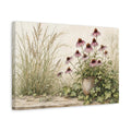 Side Mockup 4. Nature Coneflowers Purple Coneflower shown as stretched canvas wall art