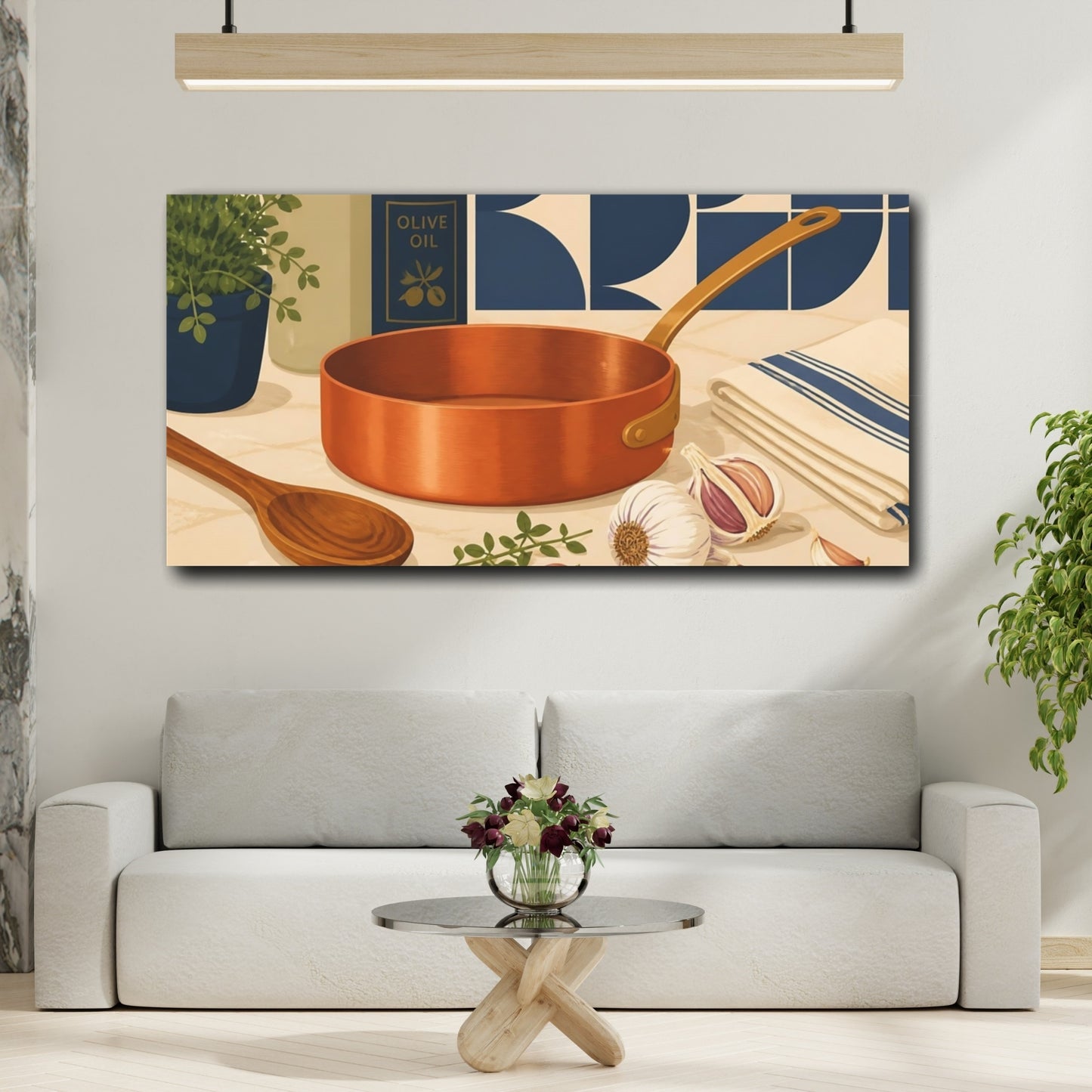Mockup 2. Nature Cooking Ingredients Copper Kitchen shown as canvas print